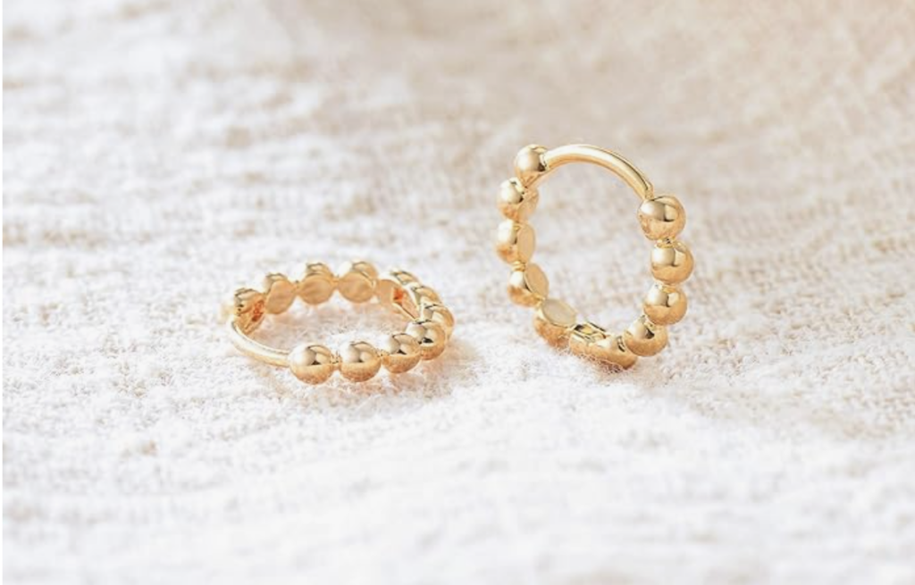 Beaded sleeper hoops in gold, what are sleeper earrings